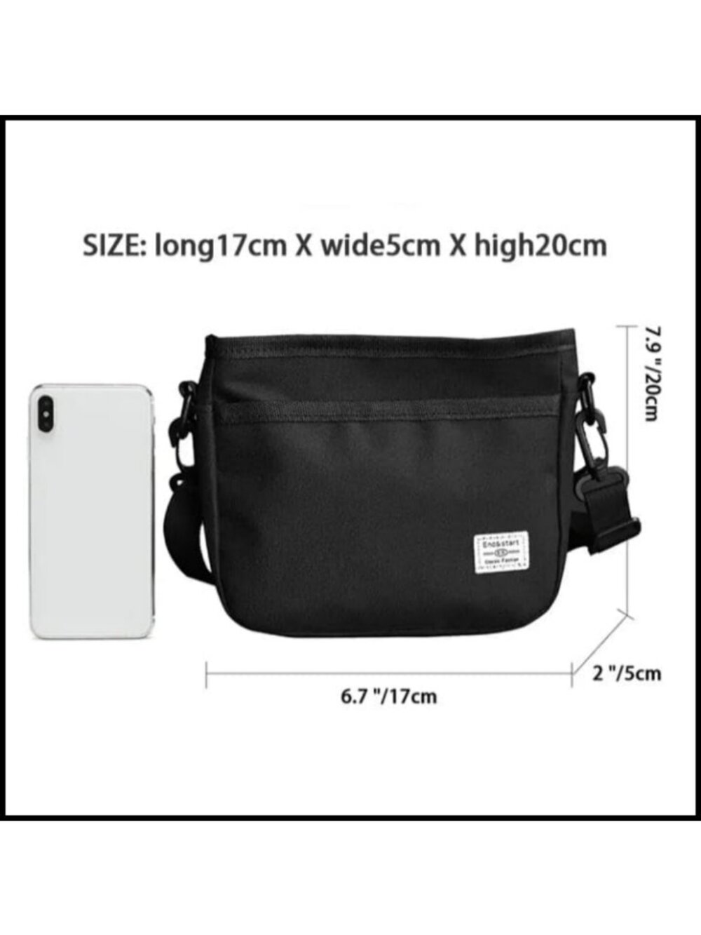 Small Water Resistant RFID Blocking Crossbody Bag Unisex Adjustable Strap - Picture 5 of 6